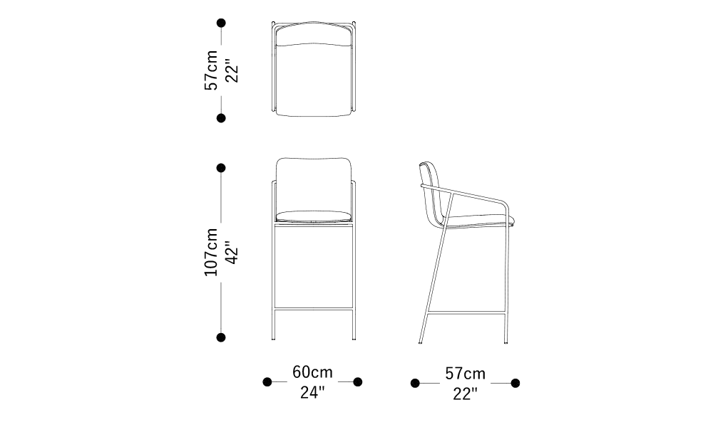 Image of the main dimensions of the product